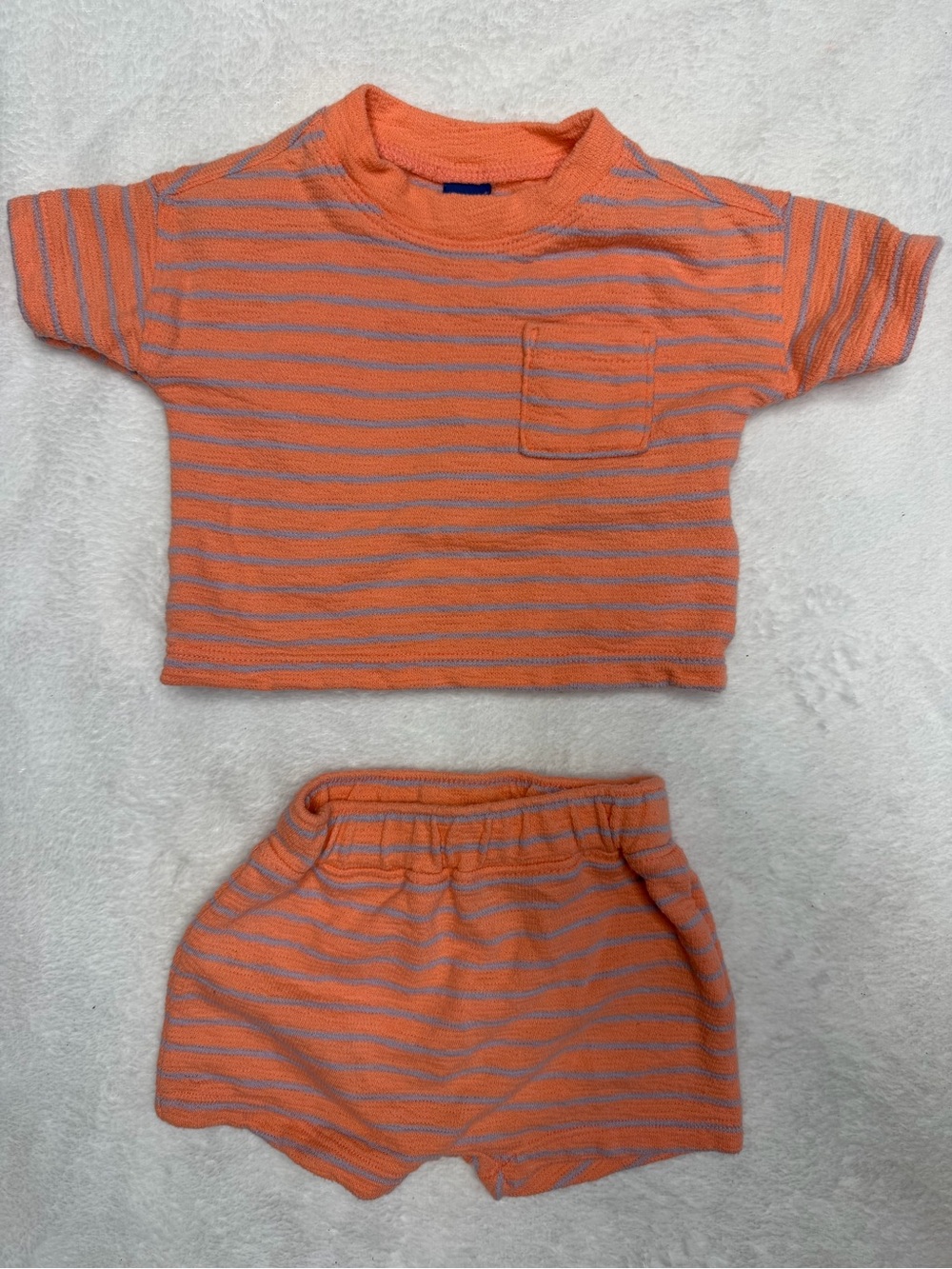 Old Navy Orange and Light Gray Striped Women’s Sweater